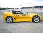 Yellow Chevron number 777 at Ruapuna